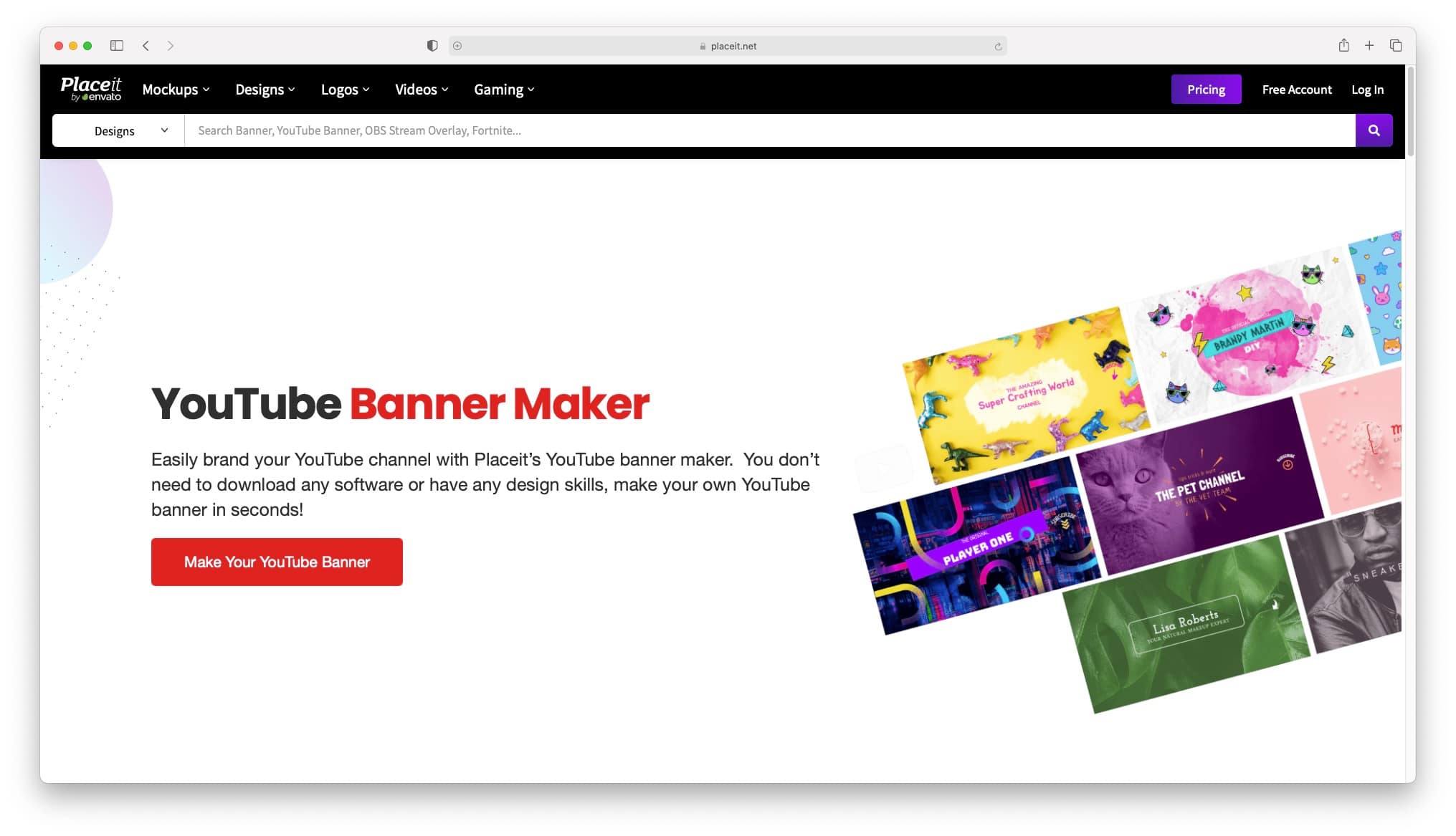 Placeit landing page