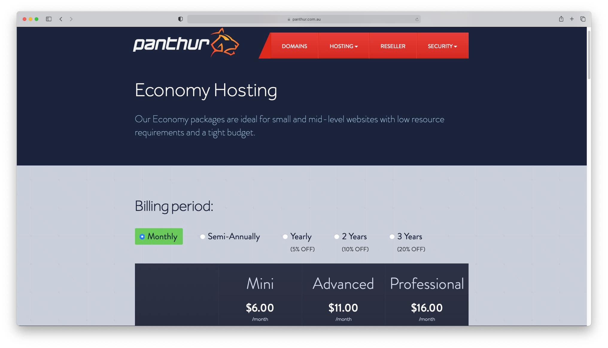 Panthur - an Australian operated host