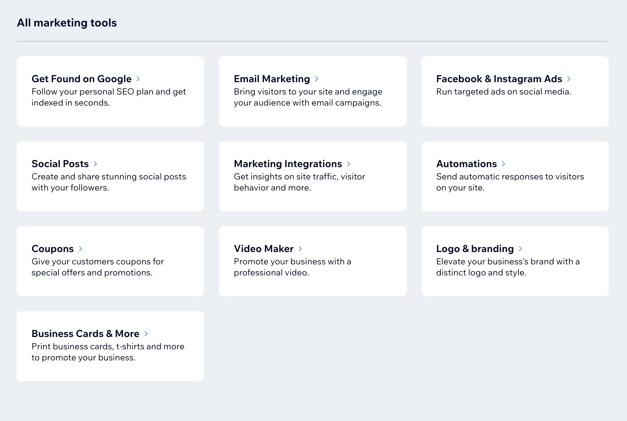Using marketing tools in the Wix eCommerce review.