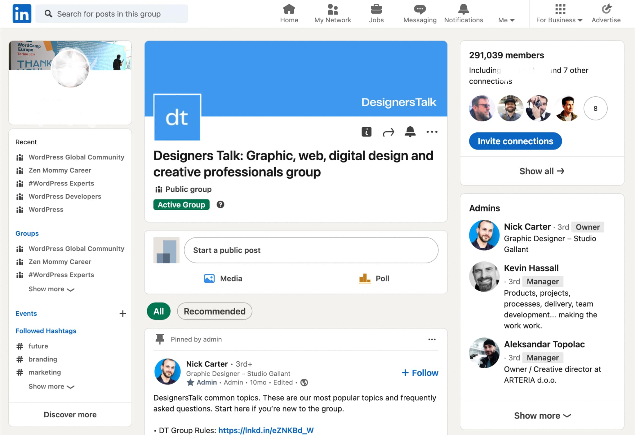 Linkedin Web Design group