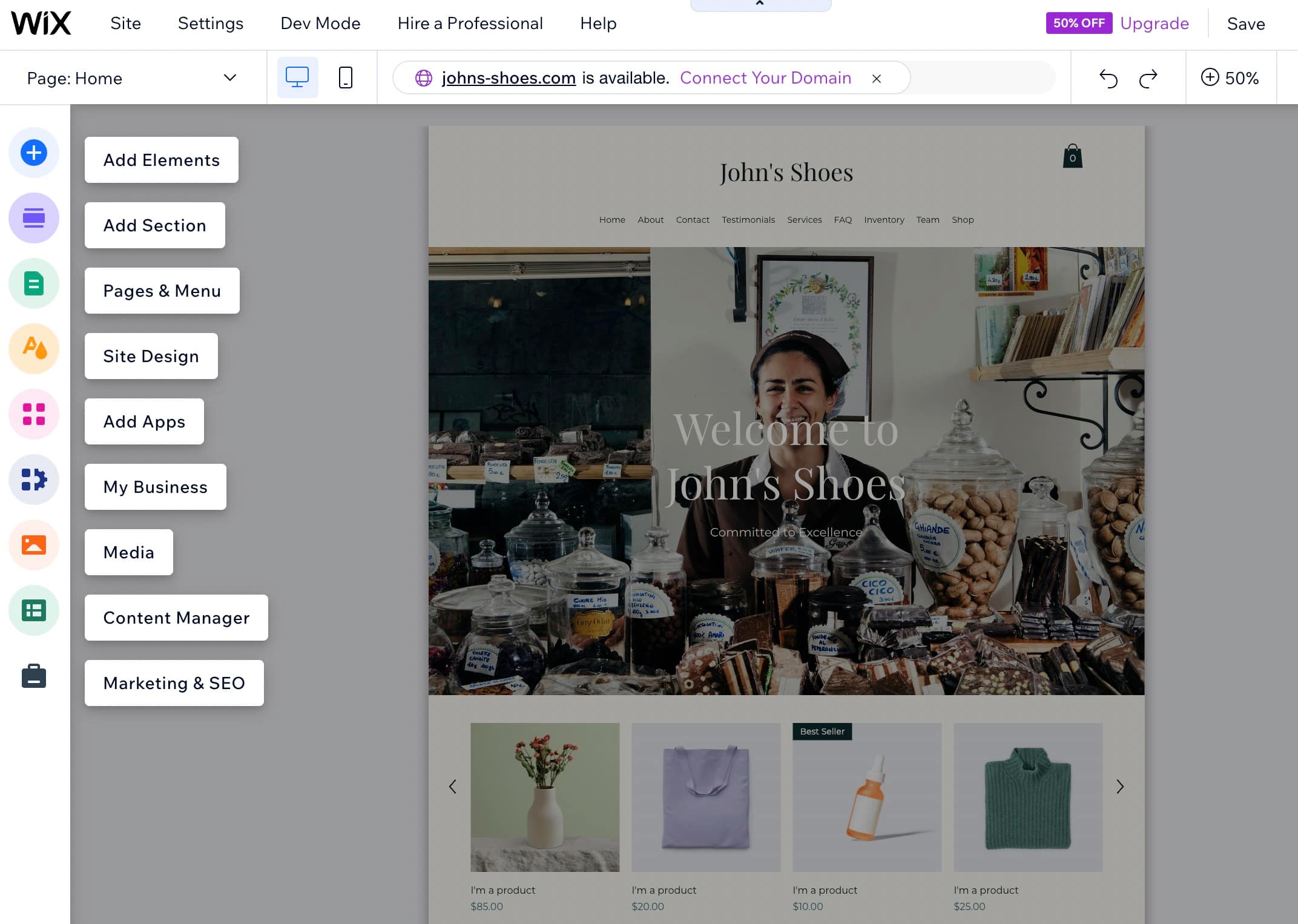Using the Wix ADI designer.