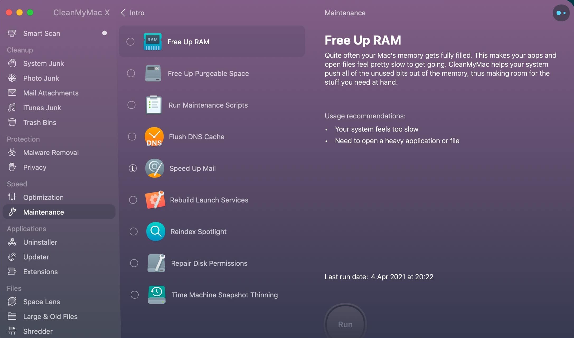 cleanmymac x maintenance