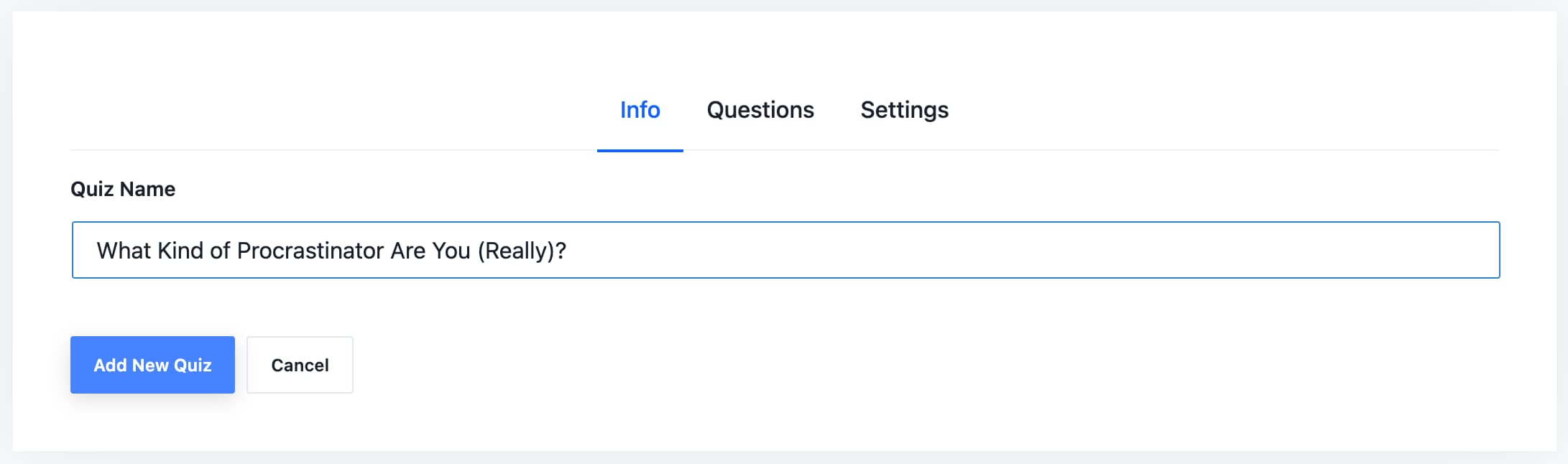 Masteriyo quiz setup
