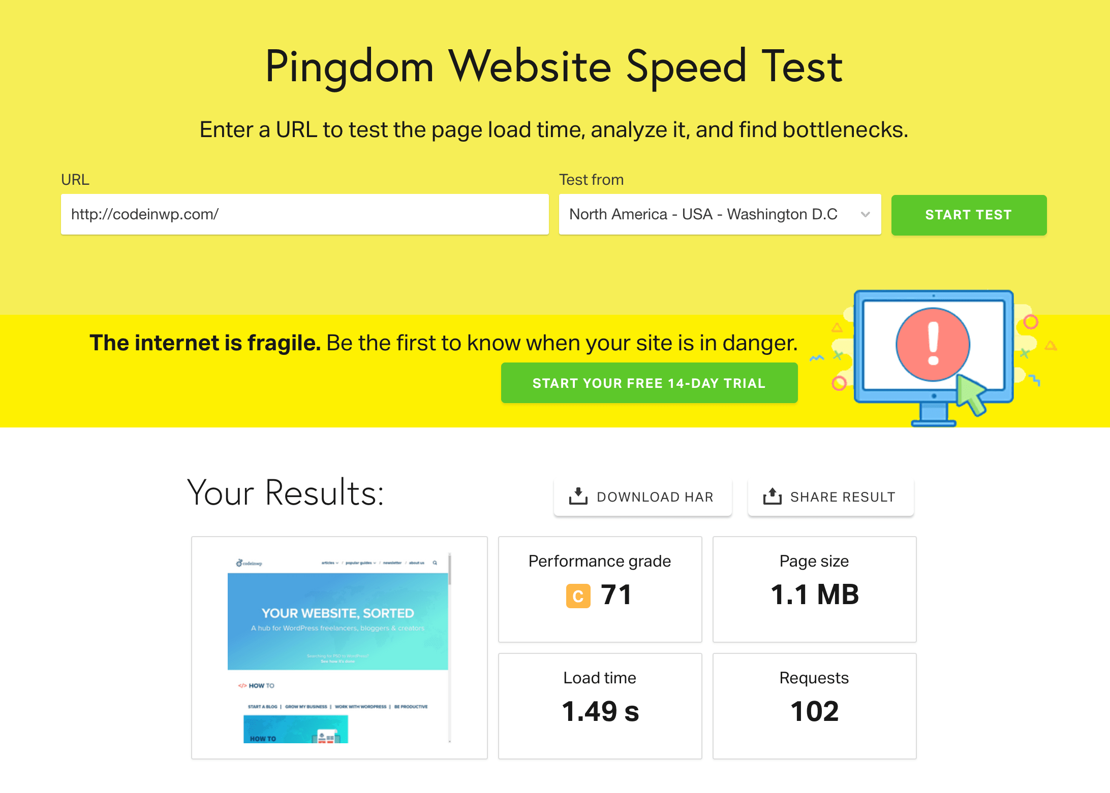 pingdom test