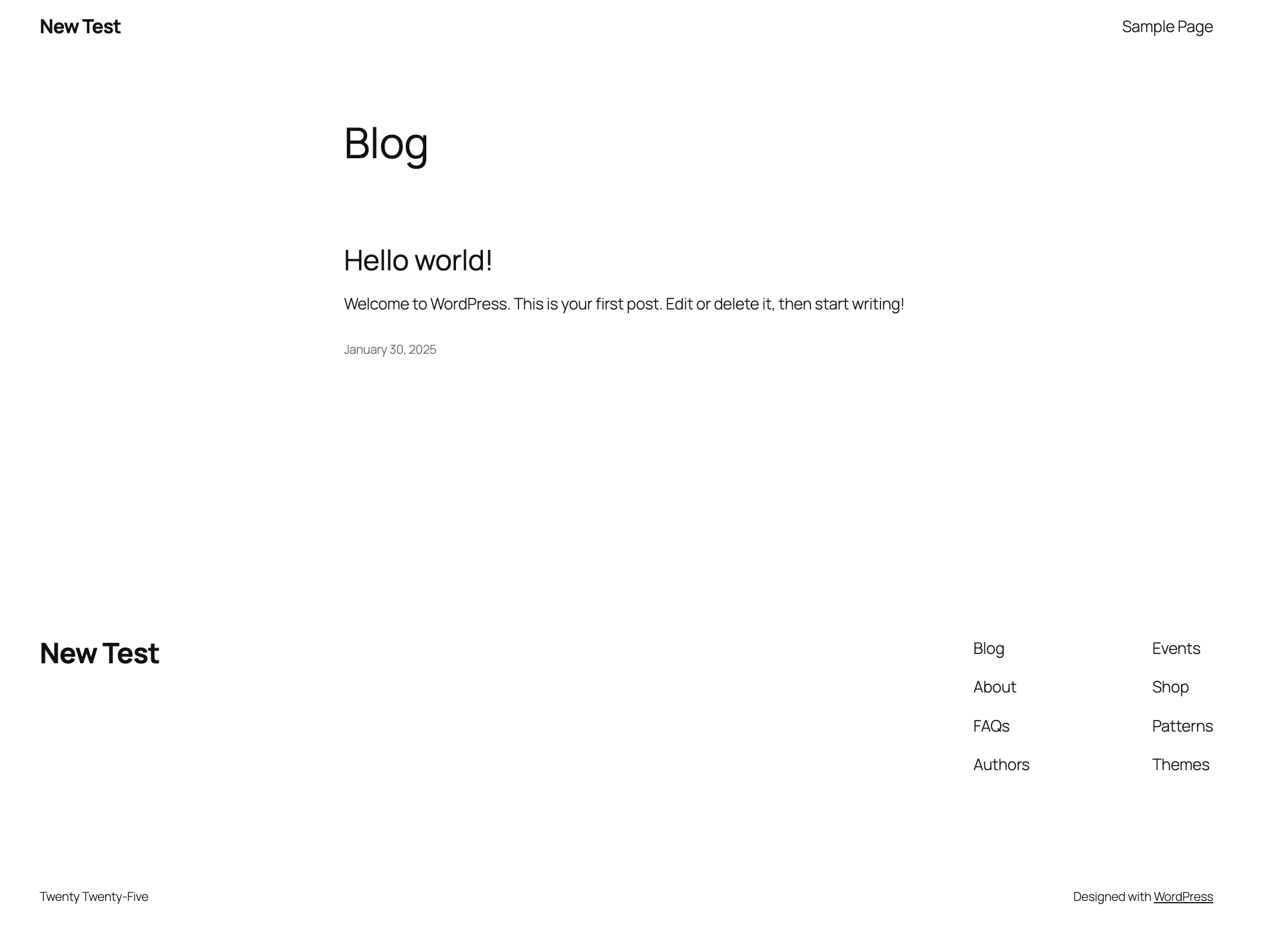 WordPress default look