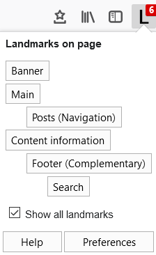 Twenty Nineteen theme landmarks