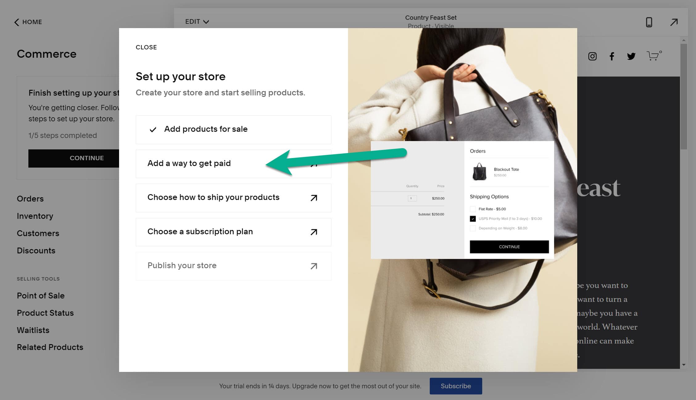 add way to get paid - Squarespace tutorial