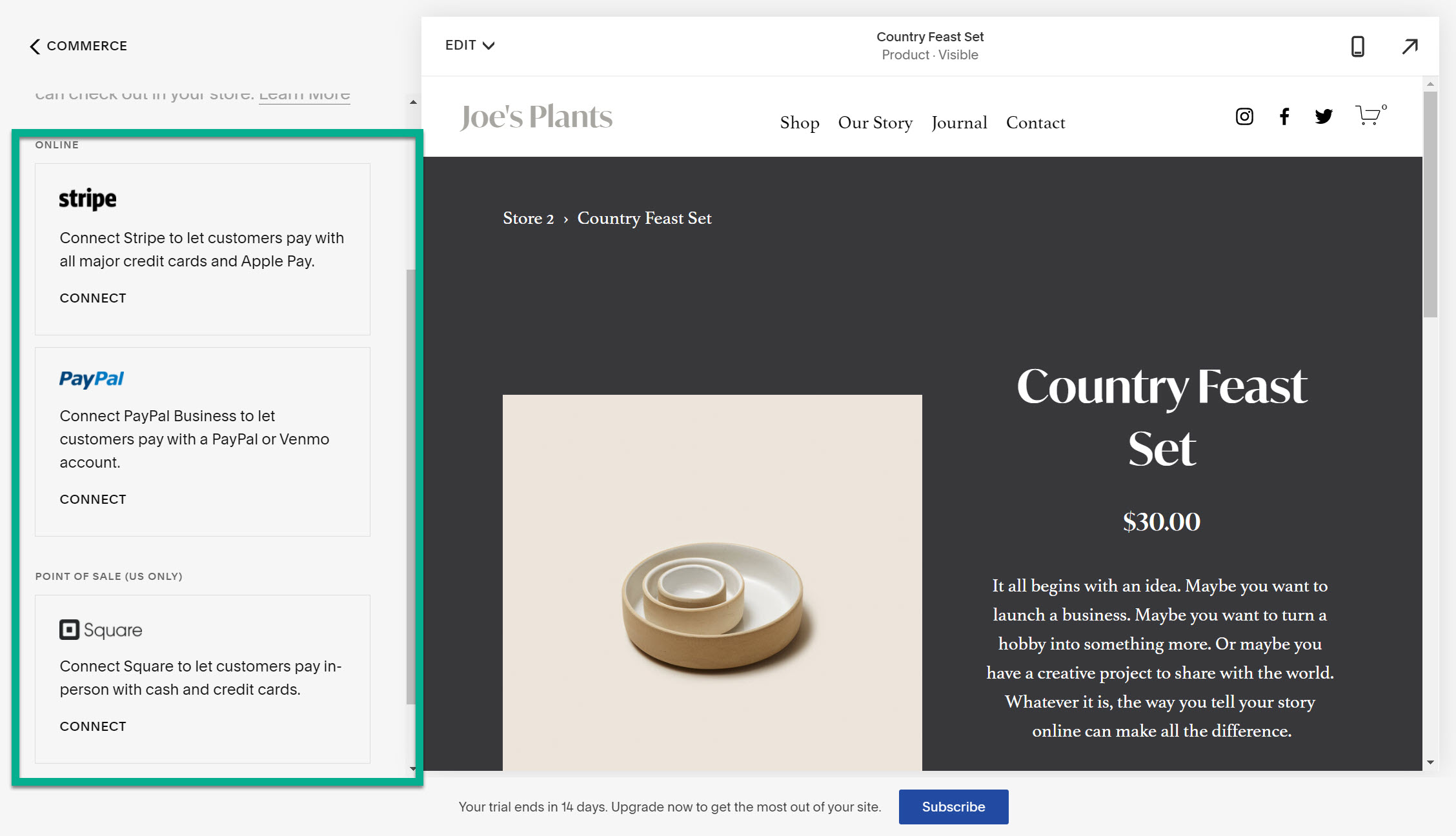 payments - Squarespace tutorial