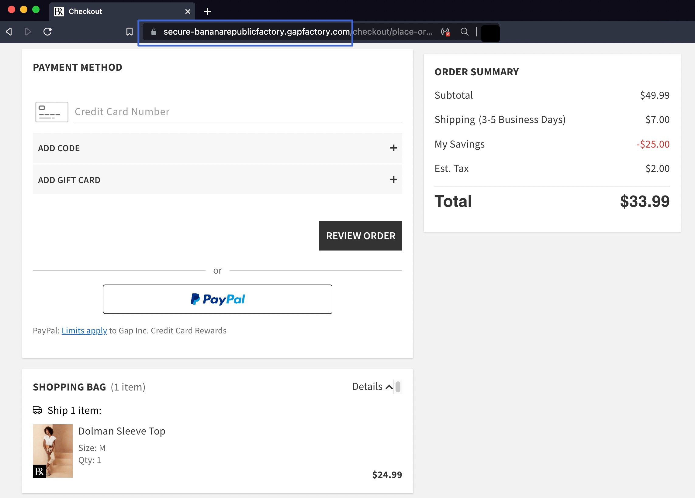a secure HTTPS checkout