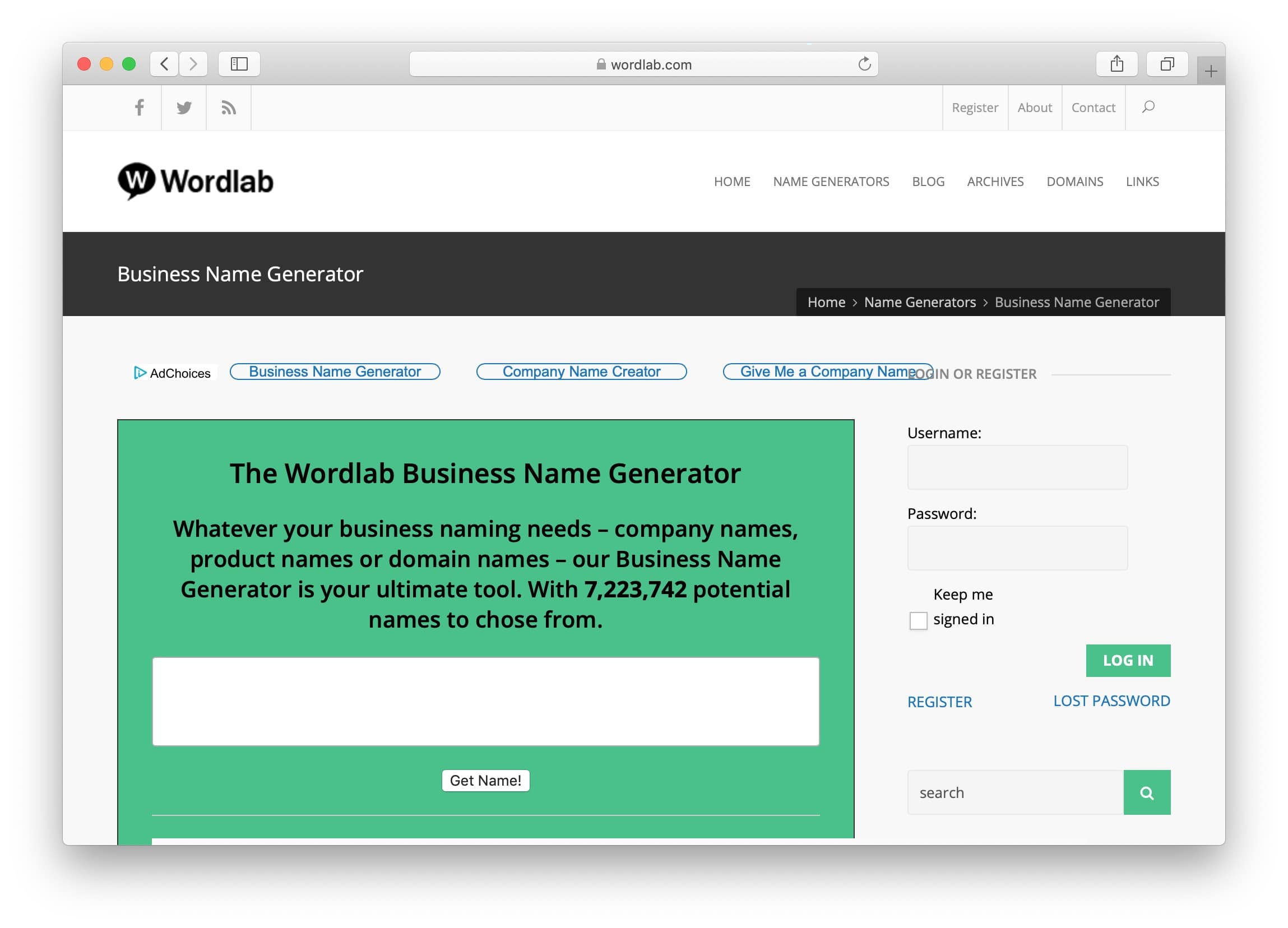Best free business name generators: WordLab
