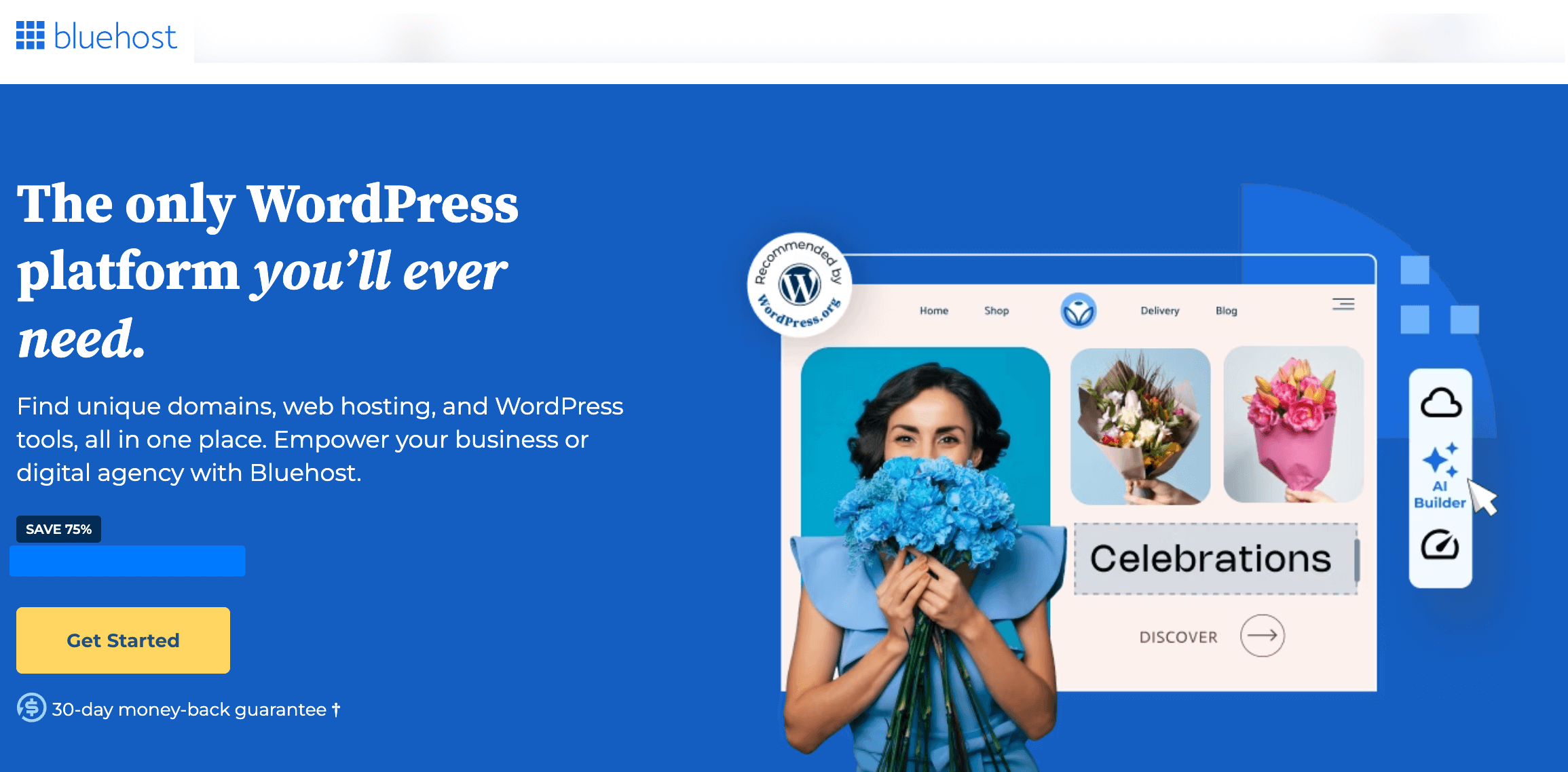 Shared vs managed WordPress hosting - example from Bluehost