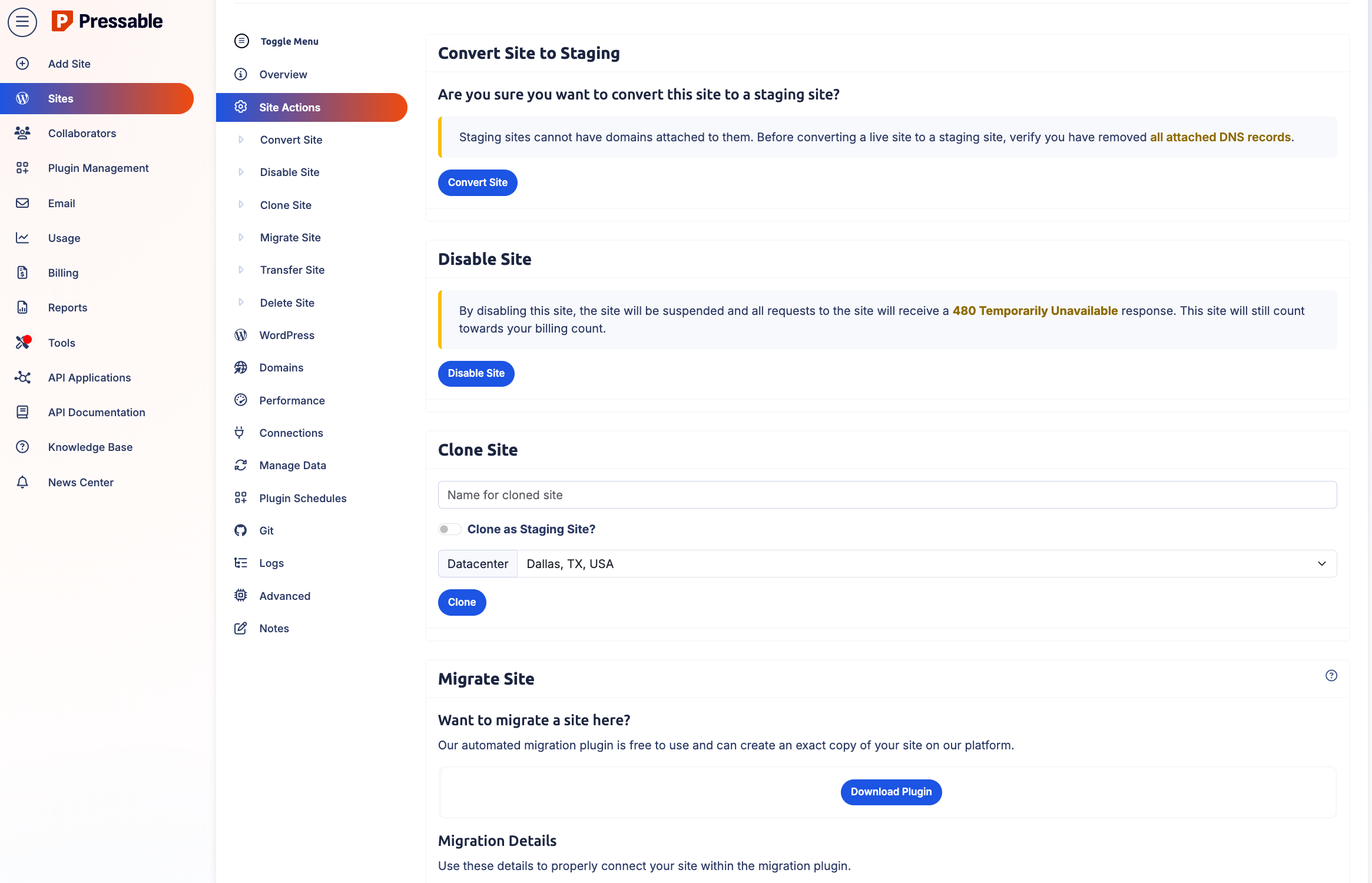 Pressable hosting panel 2