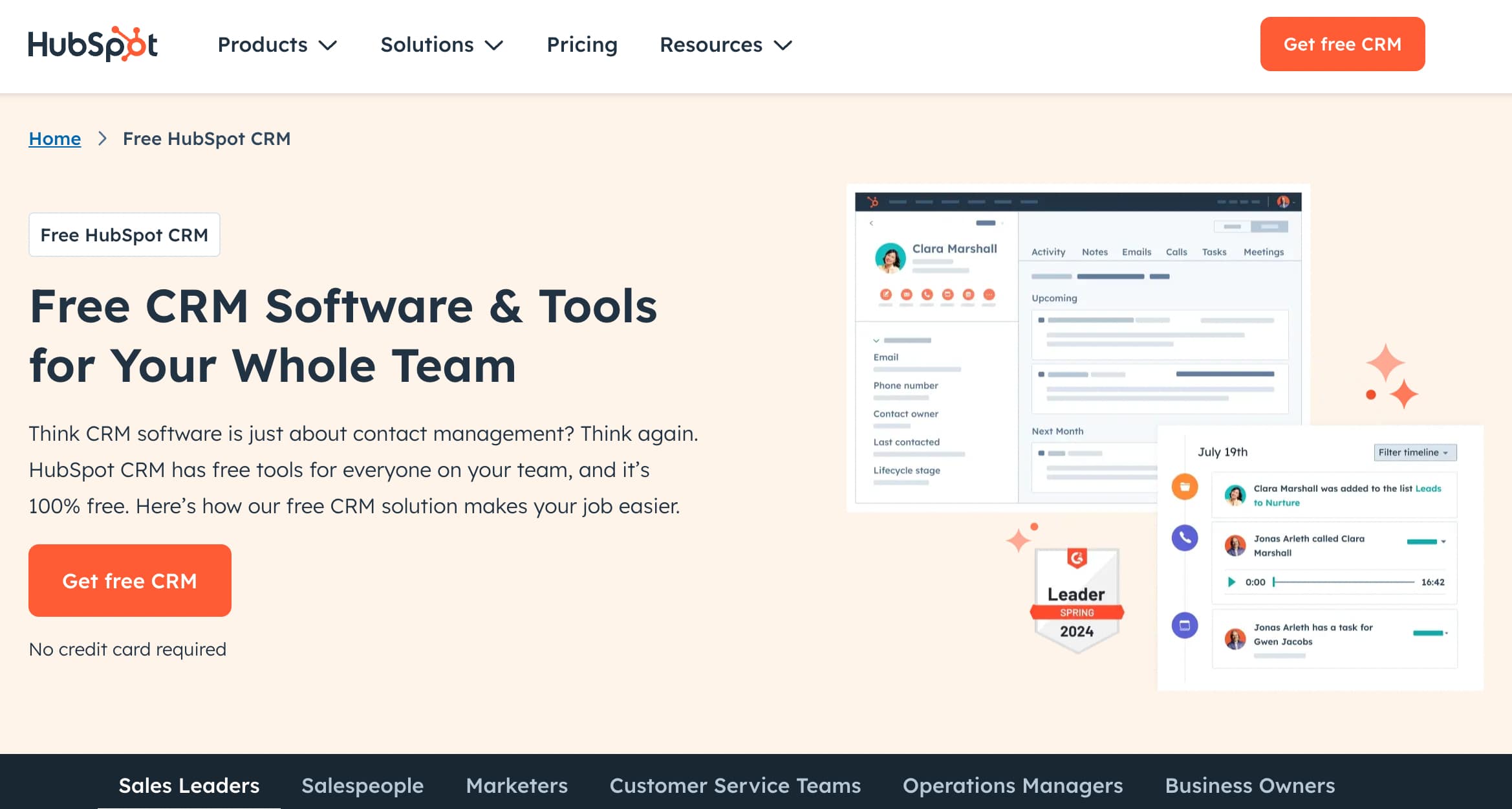 Hubspot website screenshot