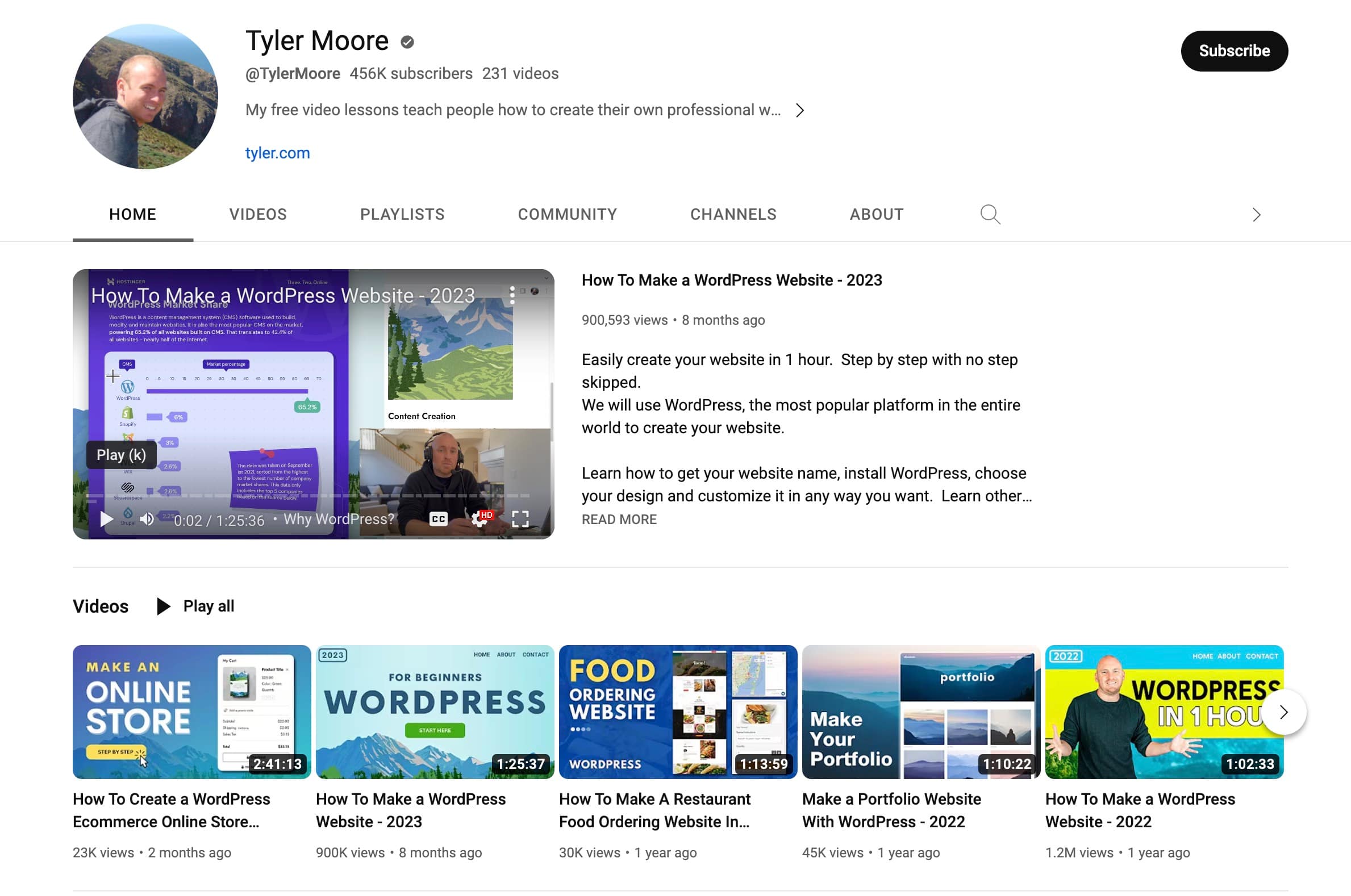 Tyler Moore YouTube Channel.