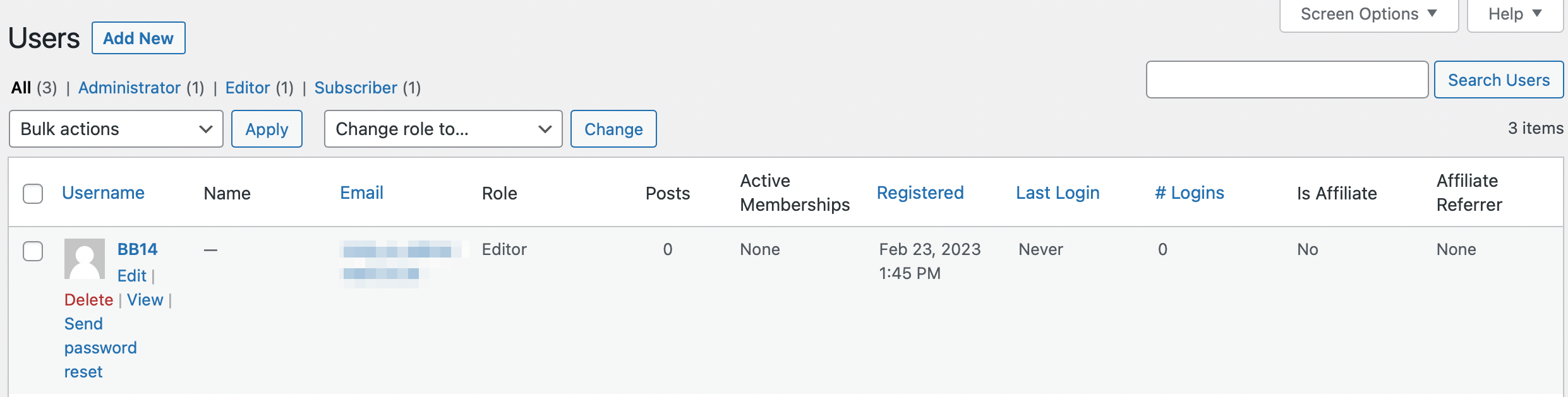 Delete user account.