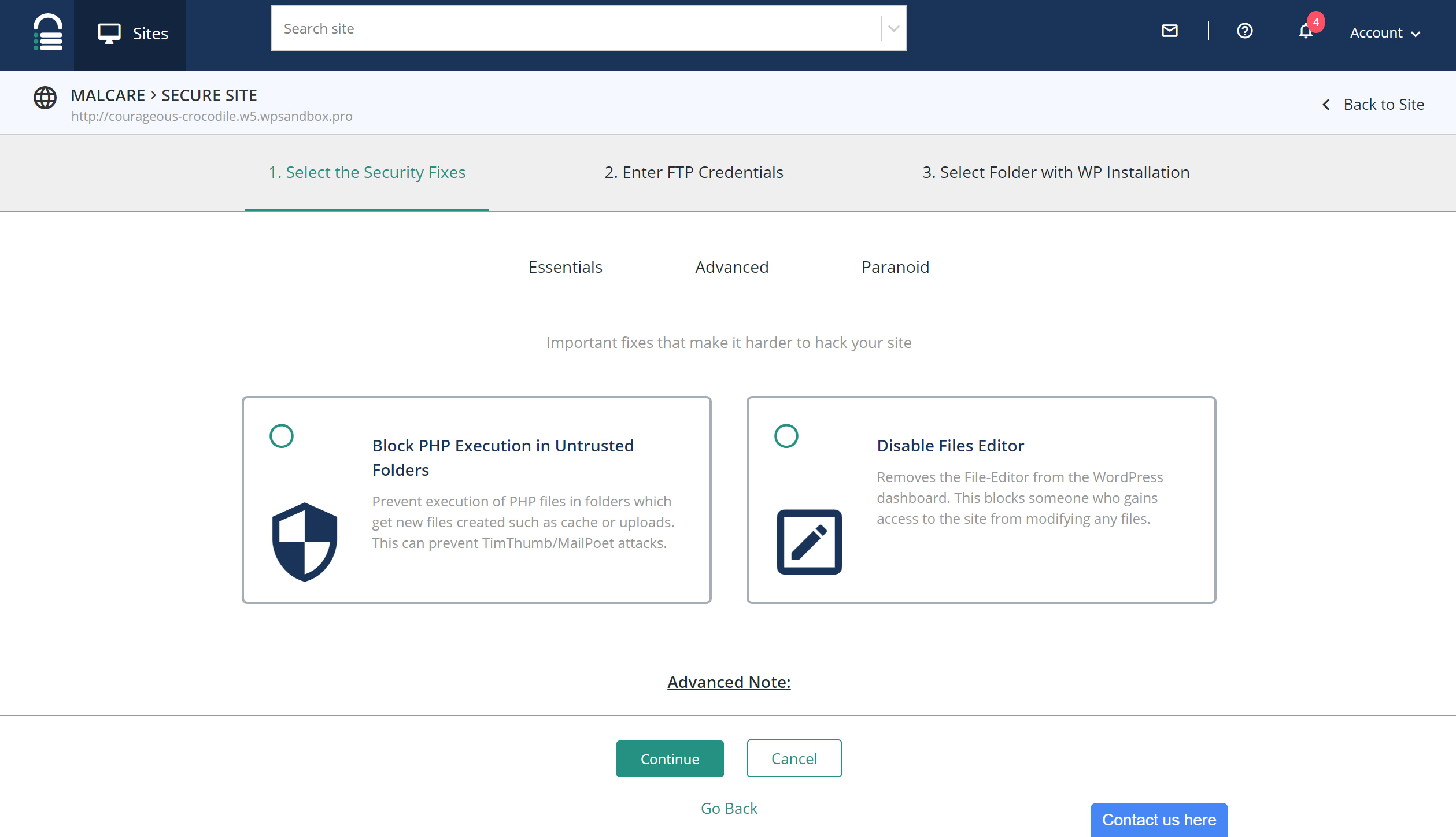 MalCare hardening rules