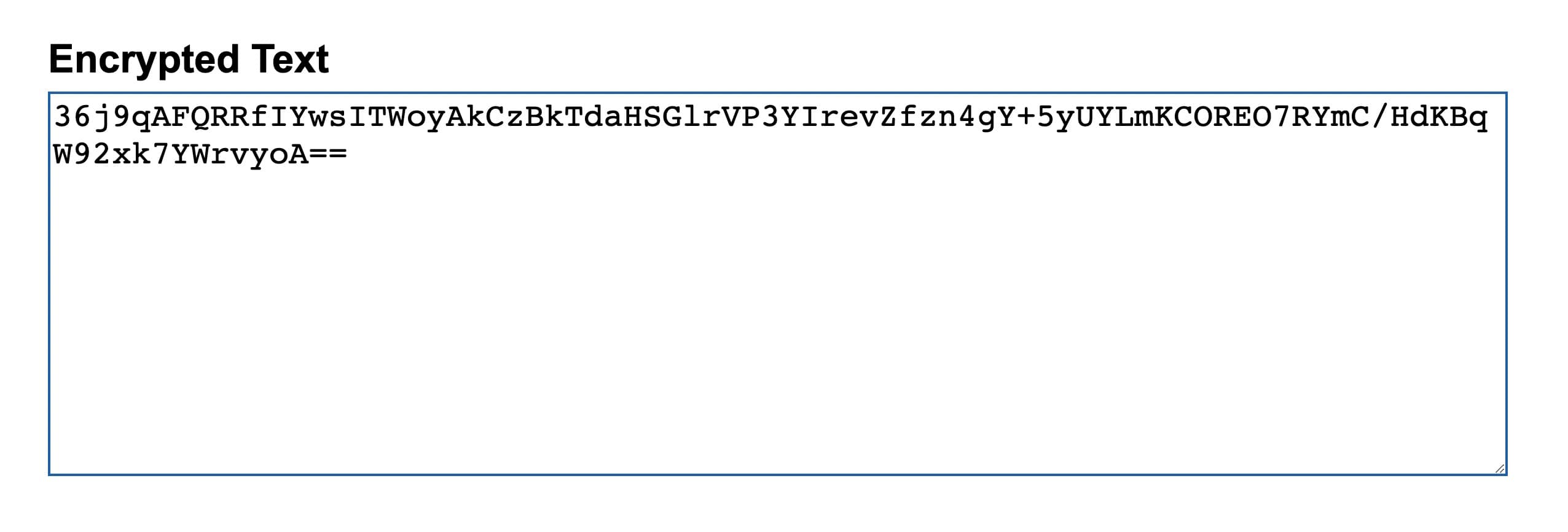 An example of what encrypted data might look like