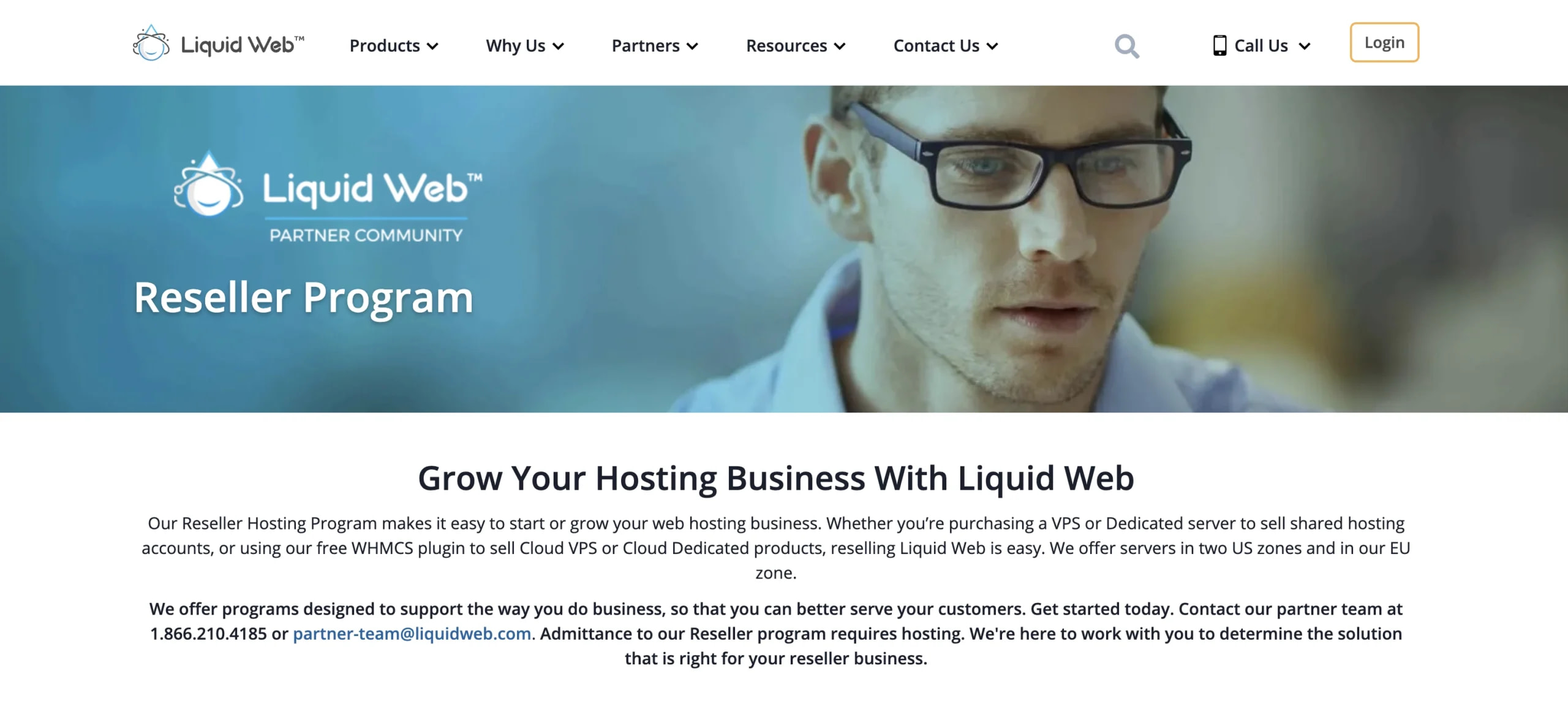 LiquidWeb reseller hosting page