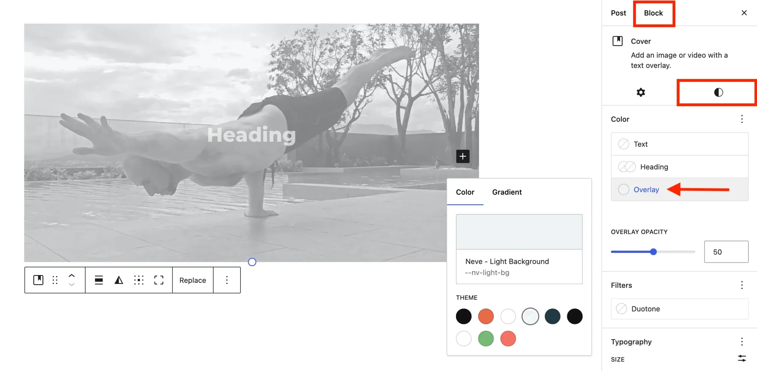How to Add a Background Image Cover in WordPress 3 Customizing the overlay color of the background image.