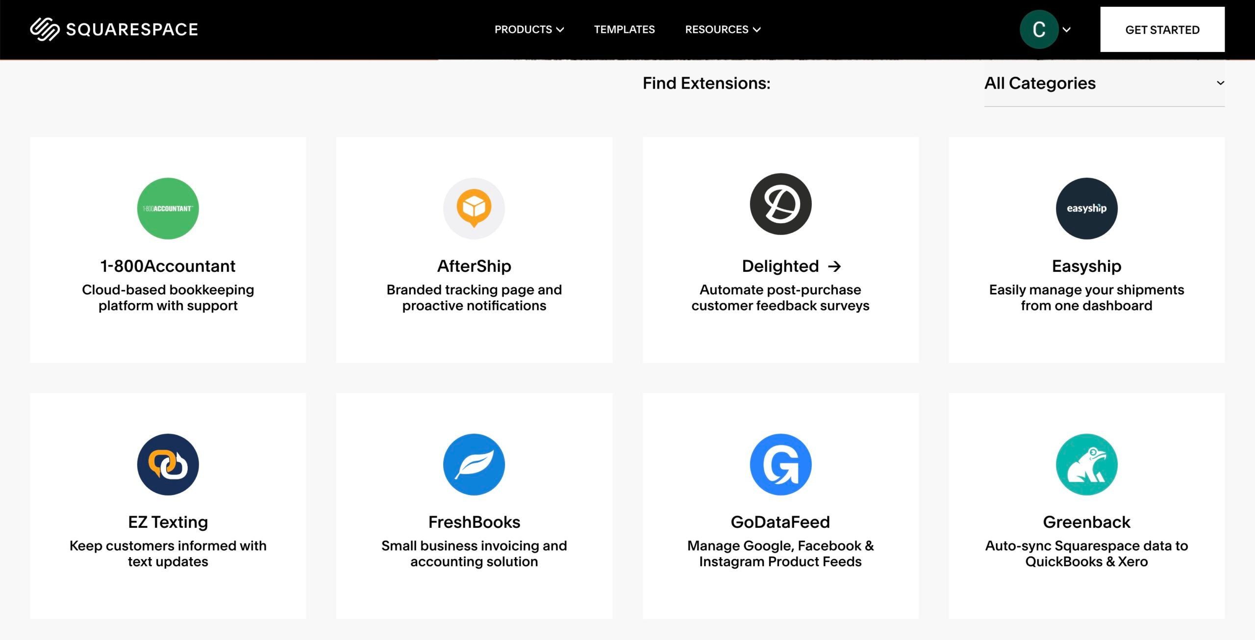Squarespace integrations.