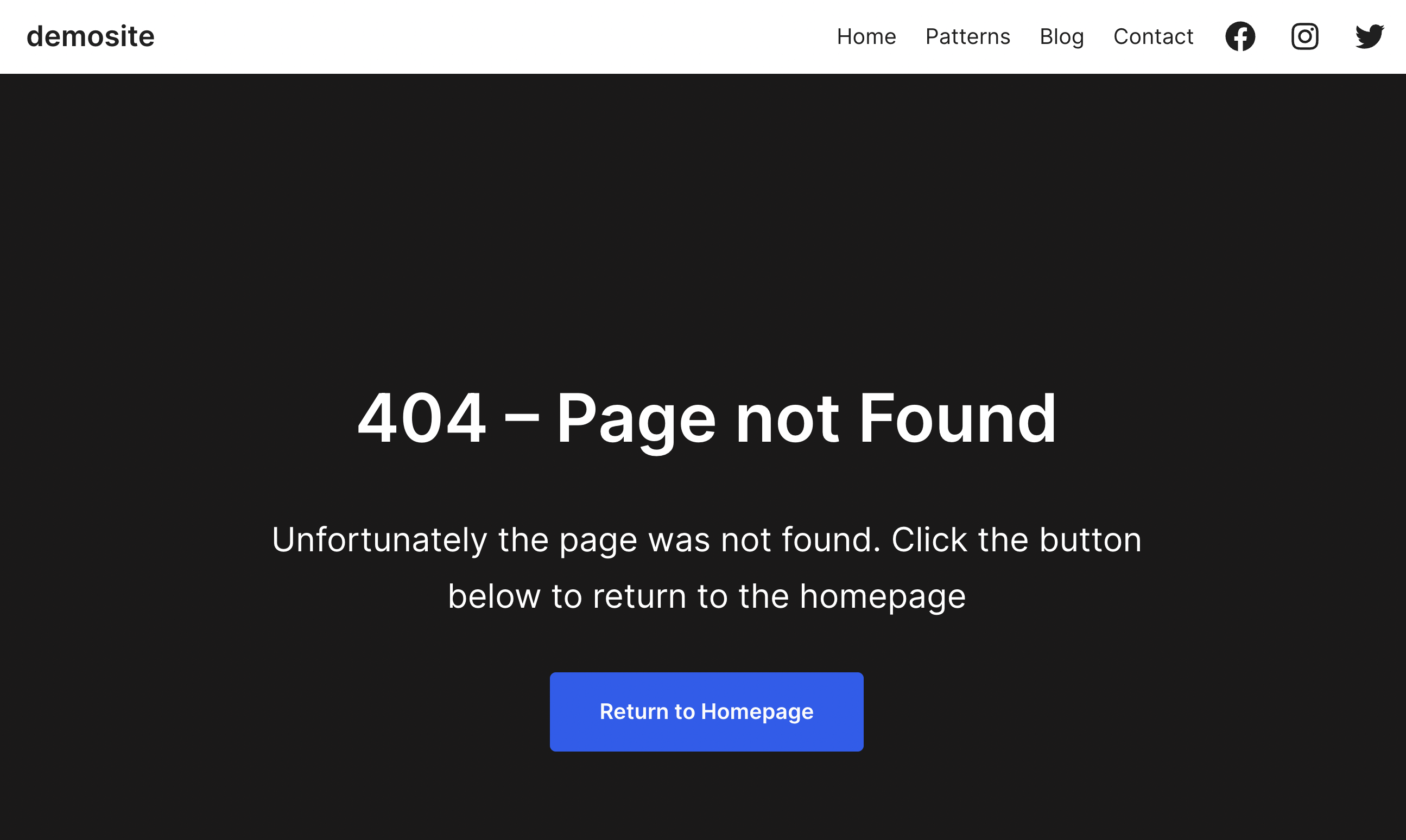 Example of 404 Page not Found in WordPress (Neve FSE template).