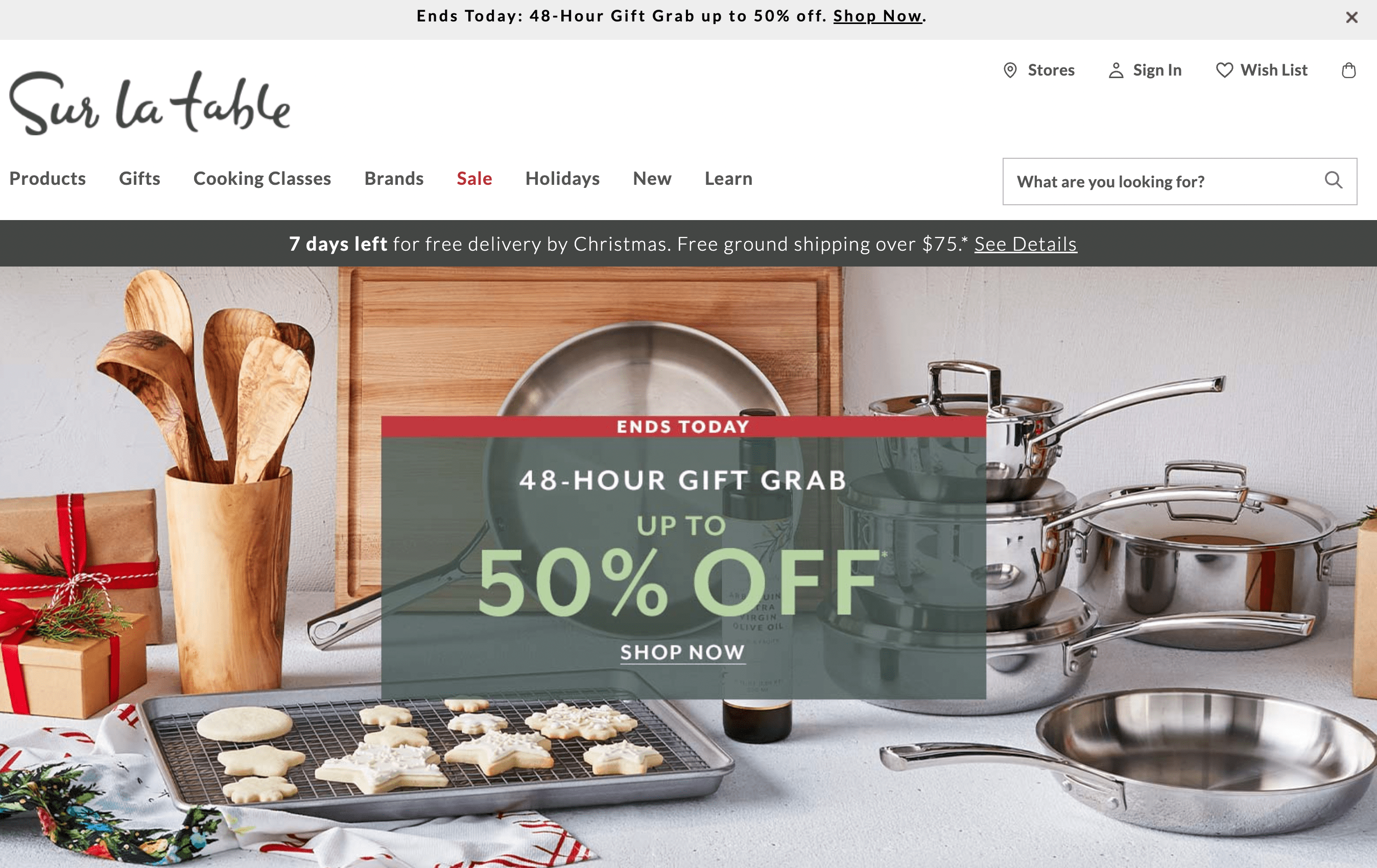 A 48-hour gift grab in an ecommerce store - a good example of Christmas promotion ideas.