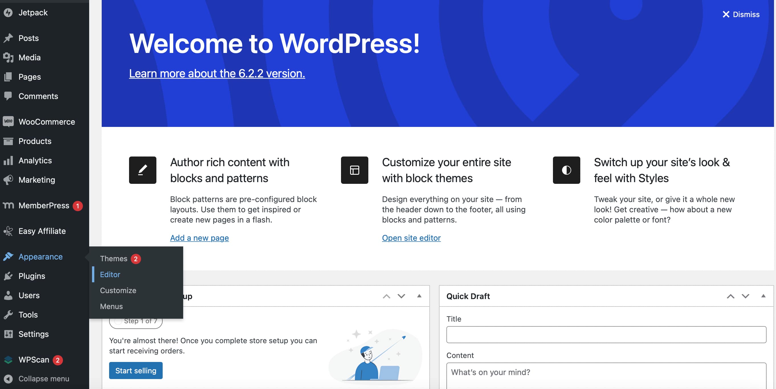How to open site editor