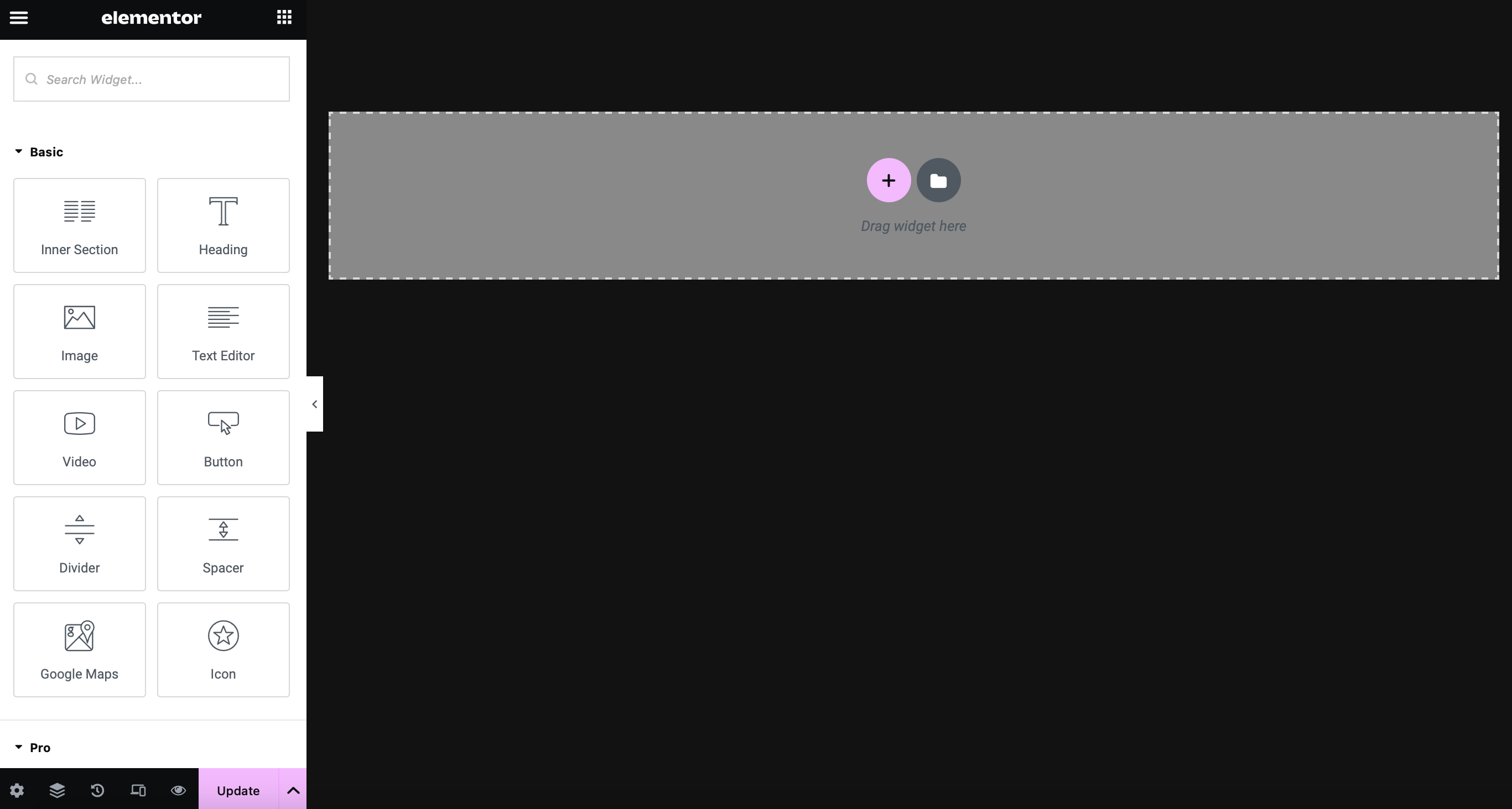 Build a custom header with Elementor.