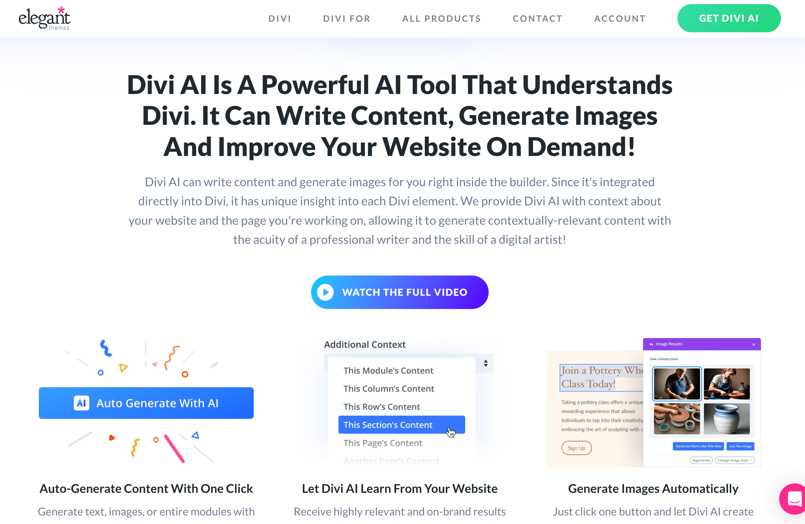 Divi AI tool.