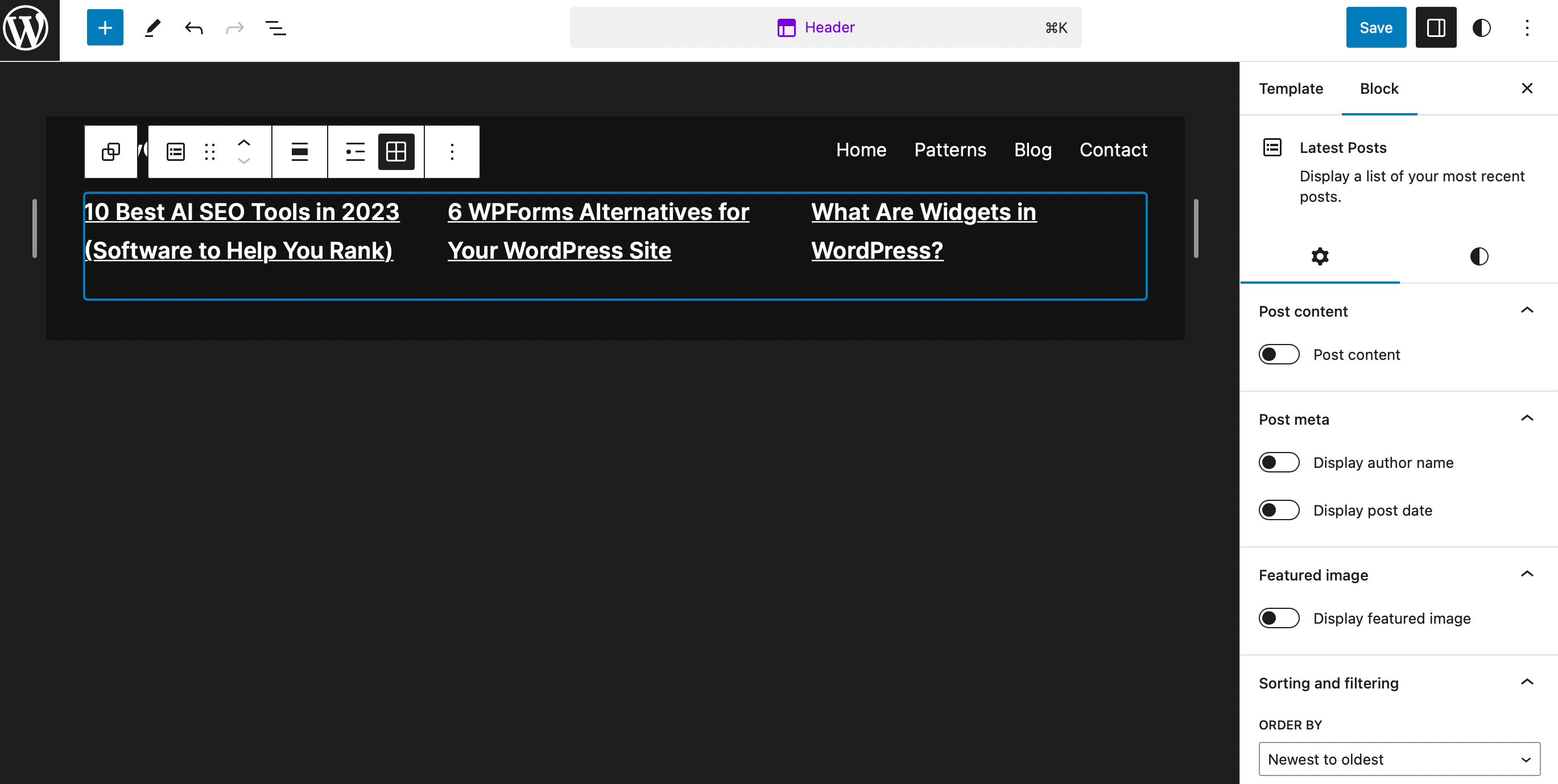 Display your latest posts in your header.