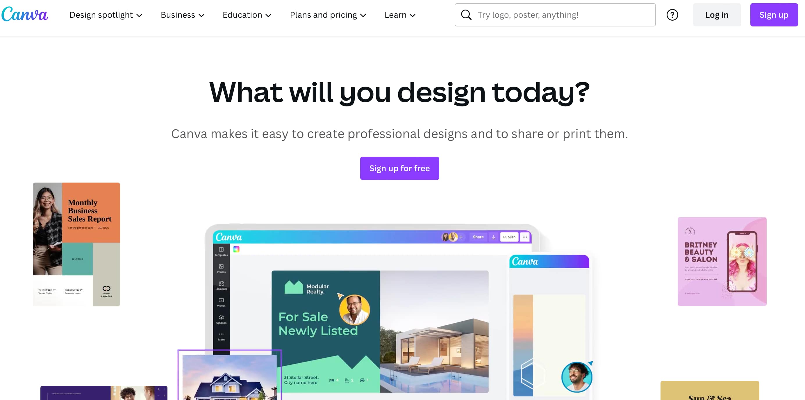 Average cost of website design for small business, using Canva for free as a graphic design tool.