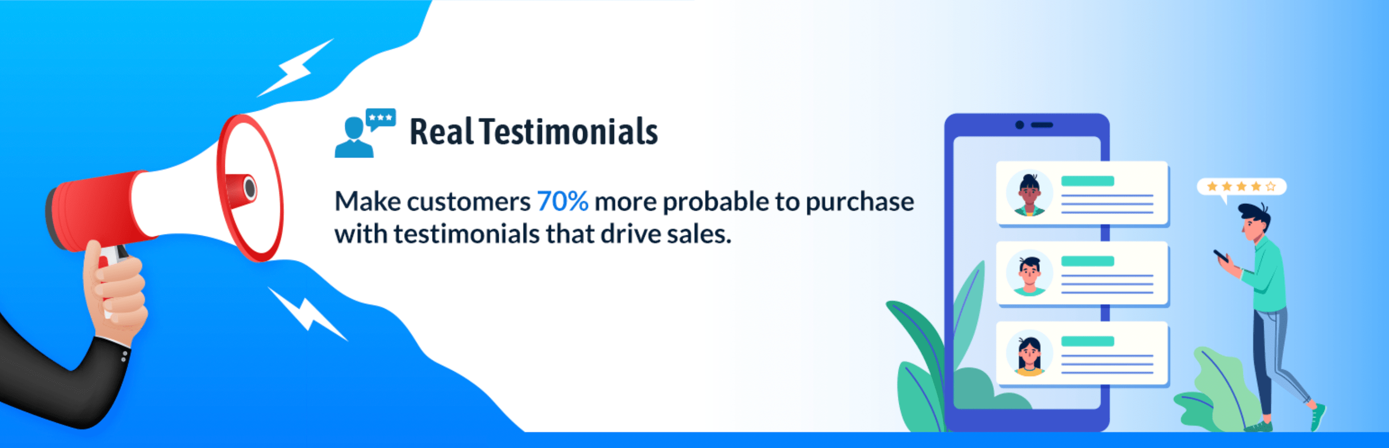 Best WordPress testimonial plugins: Real Testimonials banner