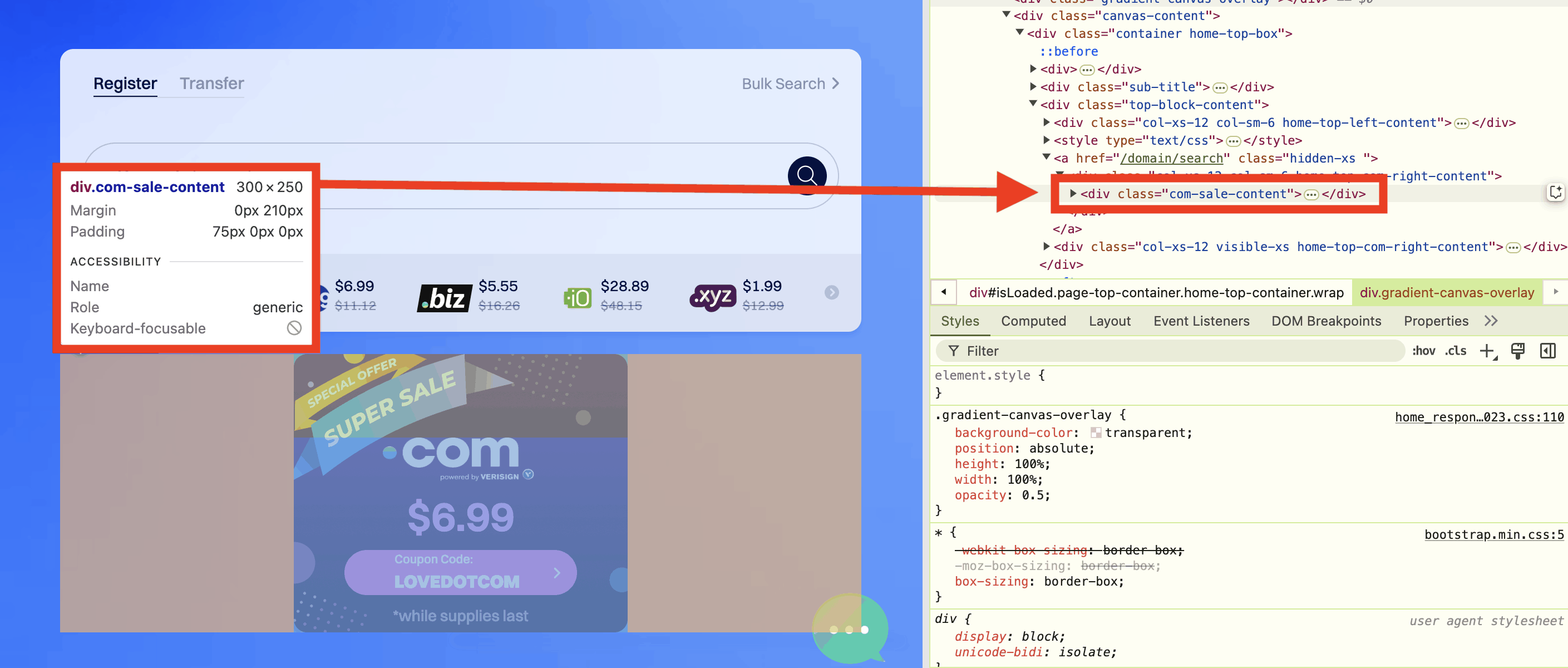 Finding the undesired element you want to delete.