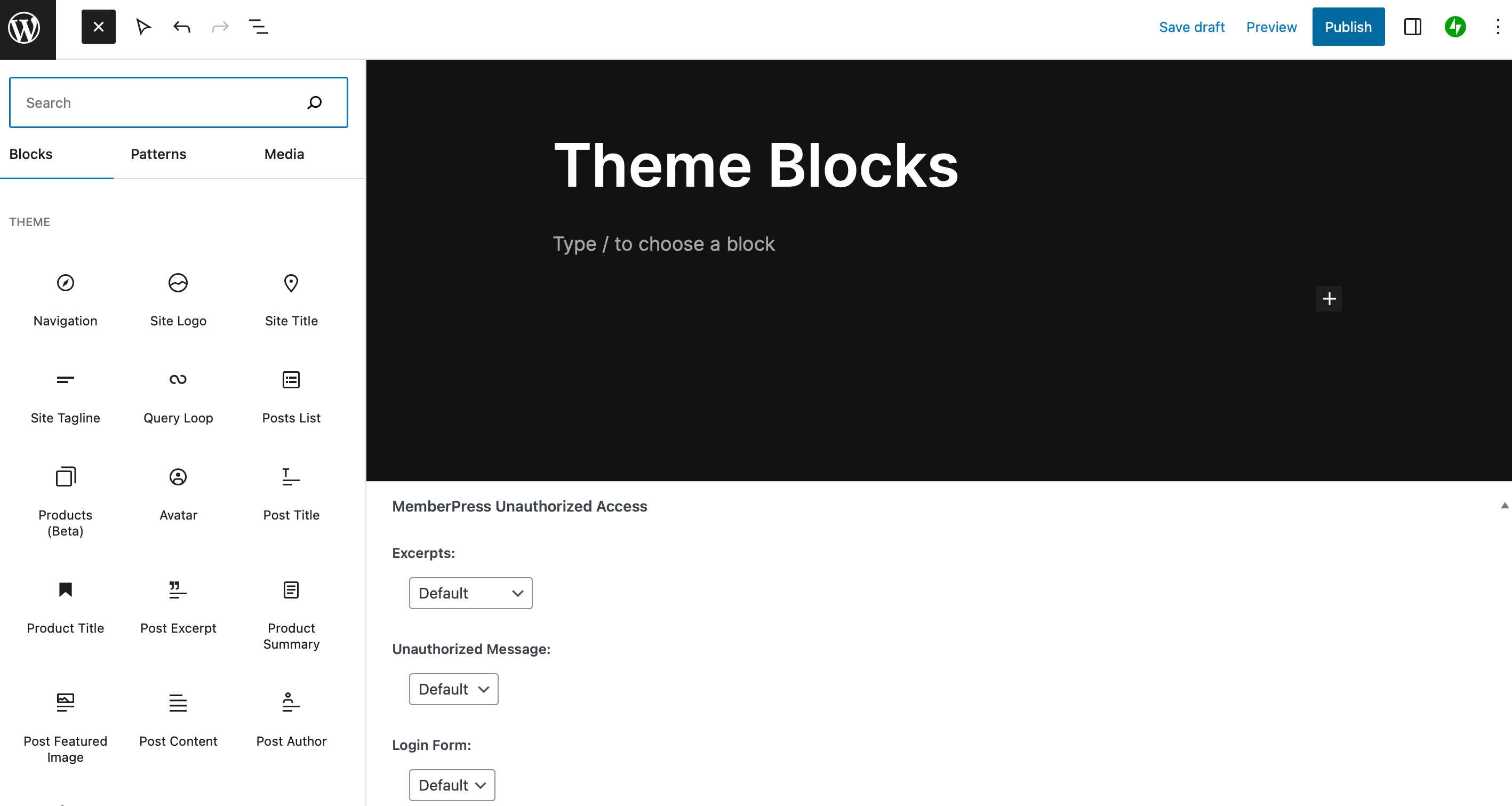 Theme blocks