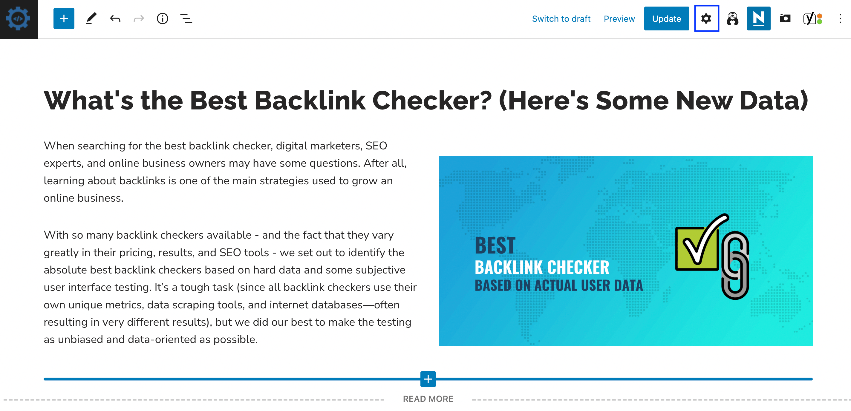 WordPress post settings