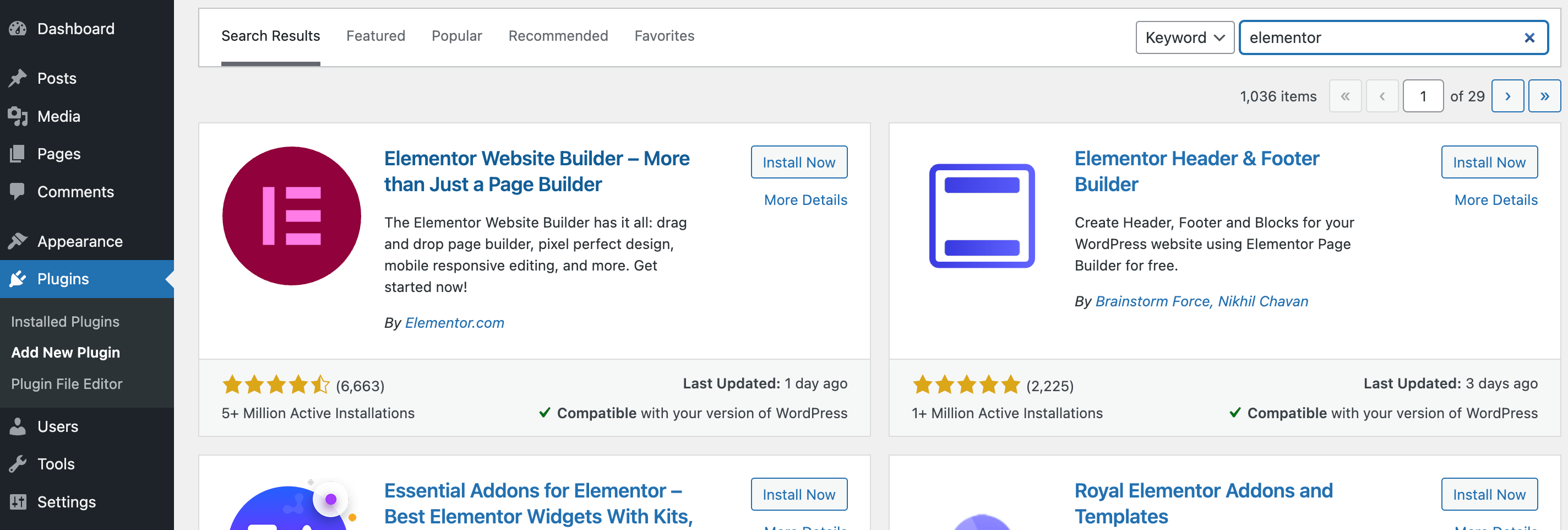 Install the Elementor page builder.