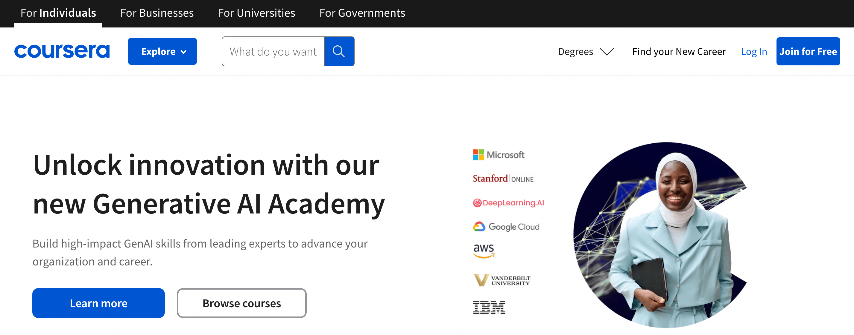 Coursera offers online courses in a wide variety of subjects, including for WordPress training.