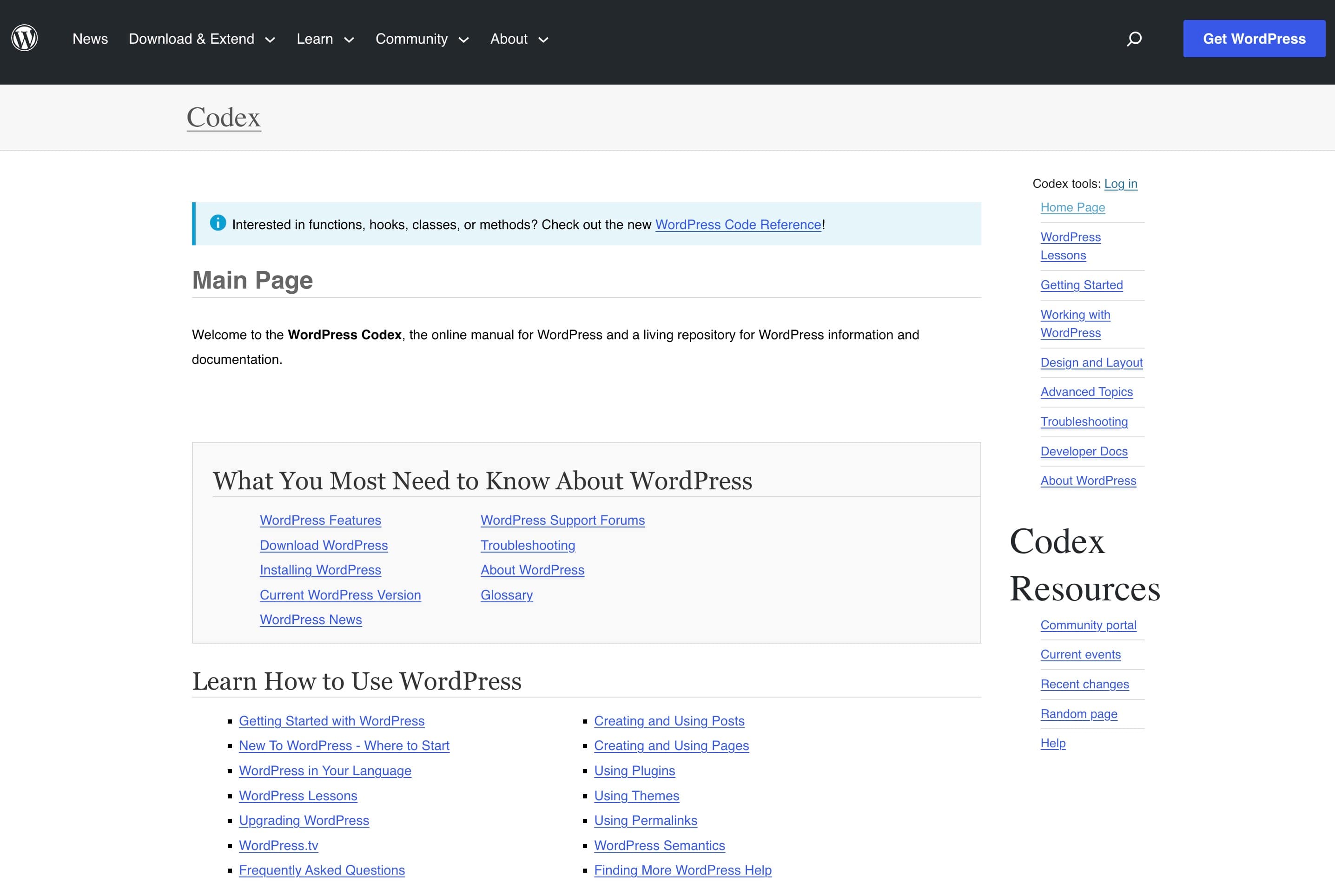 how to learn WordPress with developer resources.