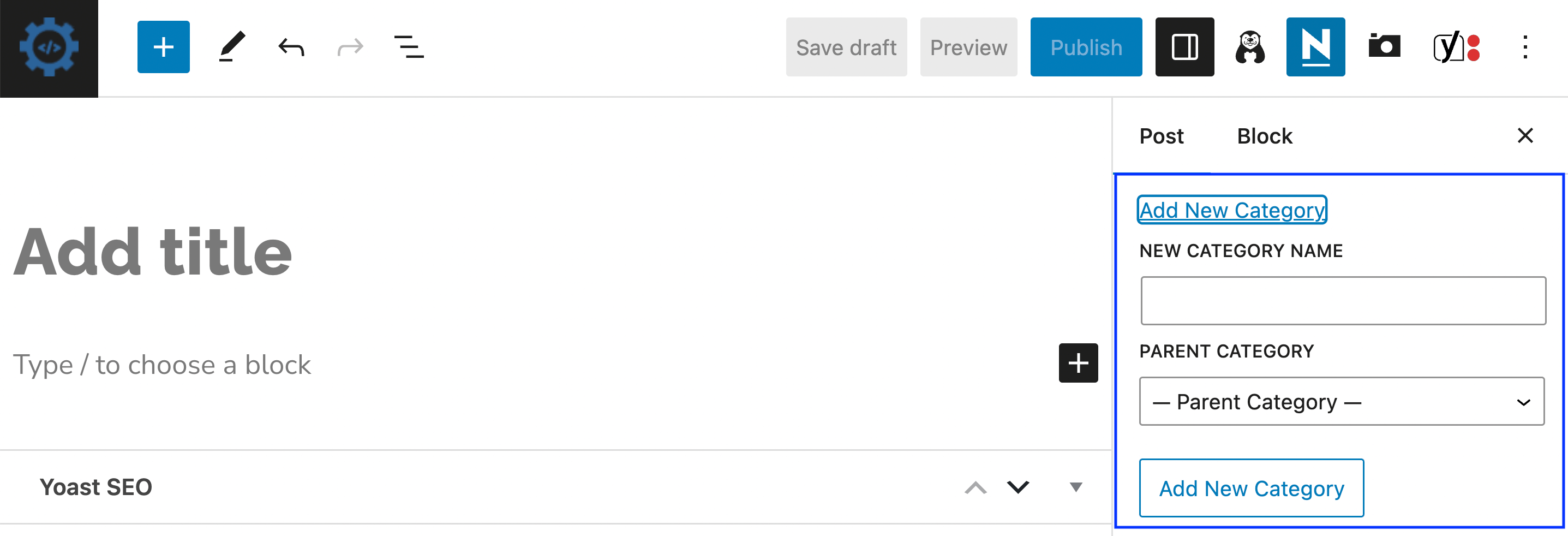 Wordpress Categories vs Tags: Customize a category in the block editor.