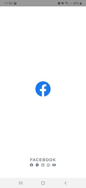 Facebook splash screen