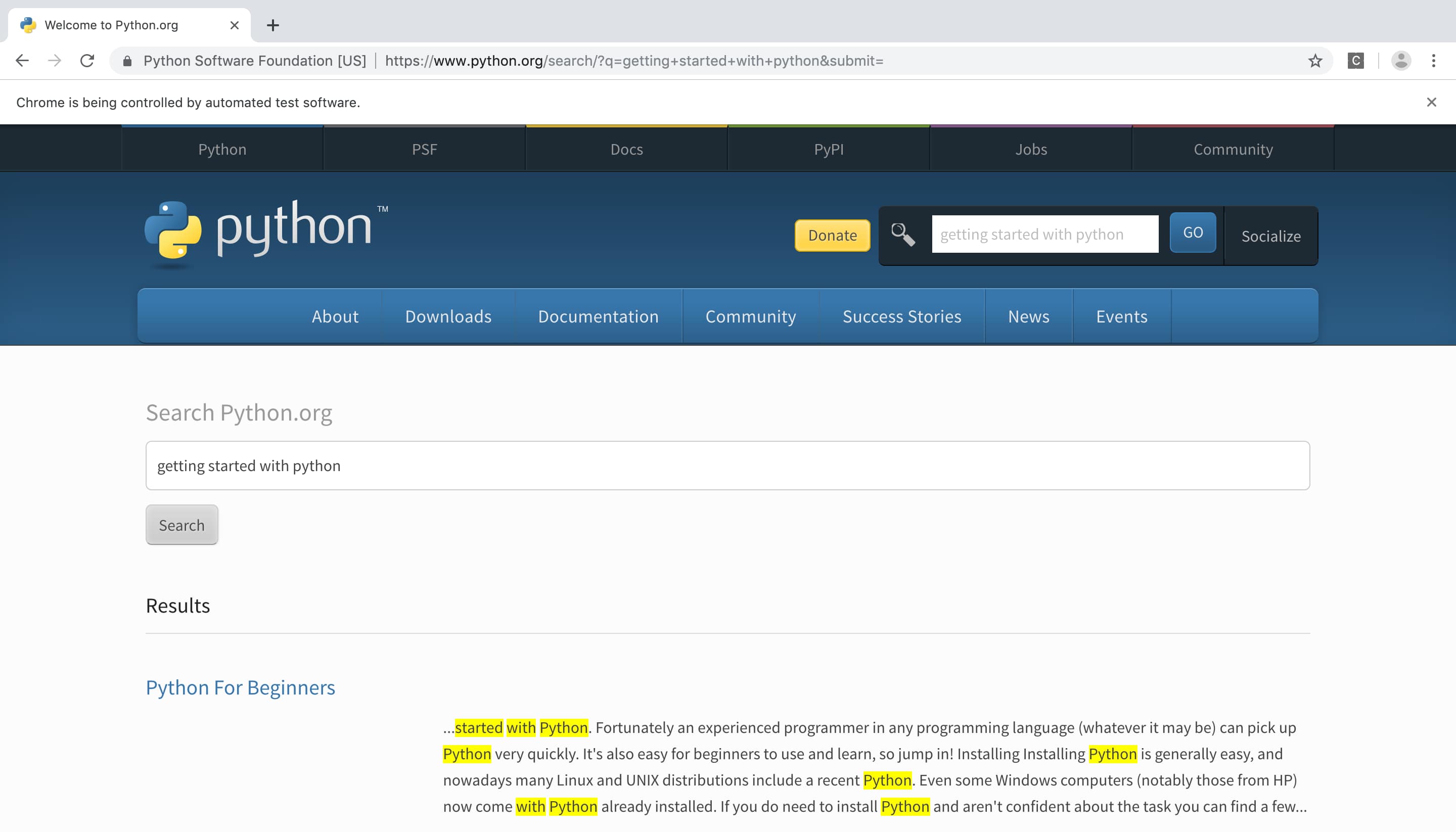Selenium Automated Local Testing