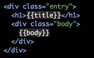 A screenshot of a basic Handlebars template.