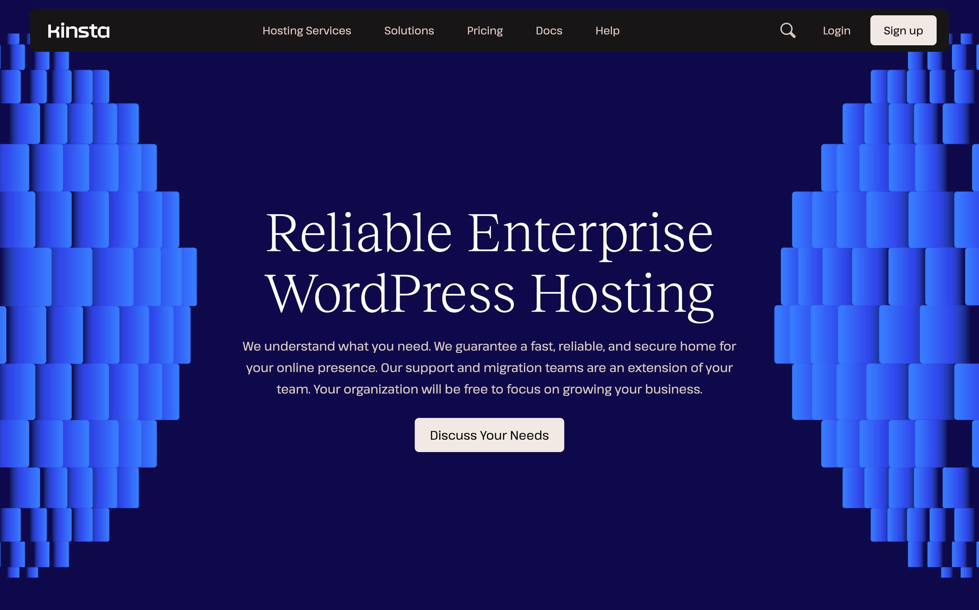 Kinsta is one of the best enterprise WordPress hosting providers.