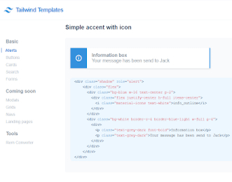 Tailwind Templates Alerts view