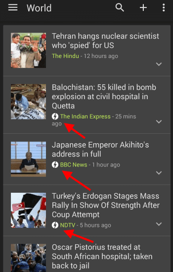 AMP results in Android