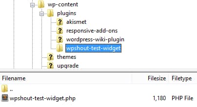 Widget plugin location in WP filesystem