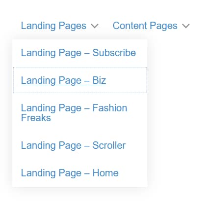 Menu module with submenu arrows