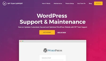 WordPress maintenance company #1: WP Team Support