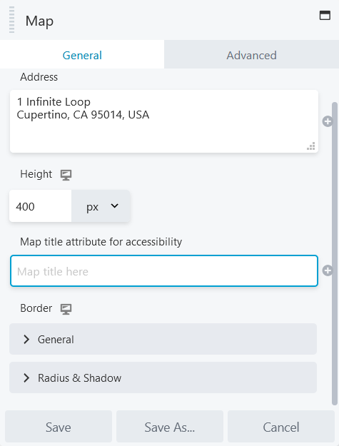 Map module title attribute