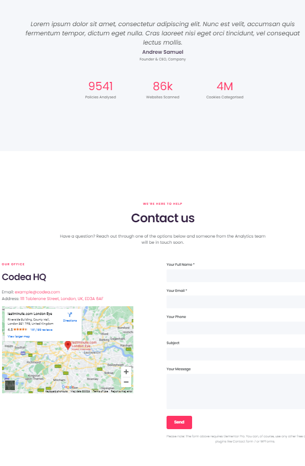 Analytics template on mobile